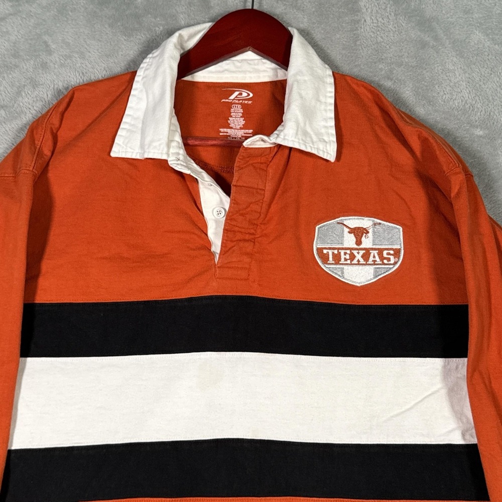 Texas Longhorns Shirt Mens L Orange Rugby NCAA Football Pro Player *FLAWS